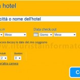 Riquadro di ricerca su Booking.com