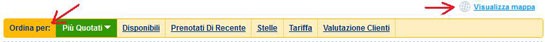 Ordinamento della ricerca su Booking.com