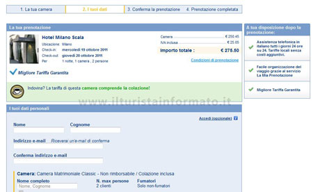 Scheda di prenotazione su Booking.com Scheda di prenotazione su Booking.com