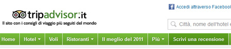 Barra di menù TripAdvisor Barra di menù TripAdvisor