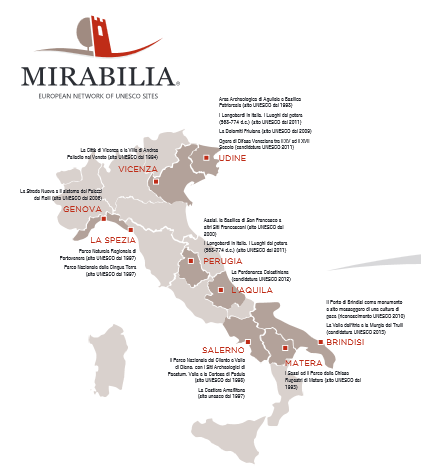 La mappa delle nove destinazioni La mappa delle nove destinazioni