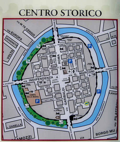 Mappa del centro di Cittadella