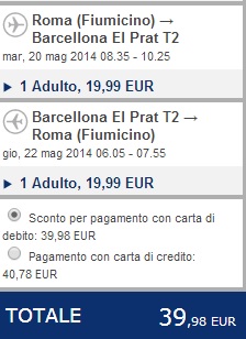 Volo per Barcellona a/r
