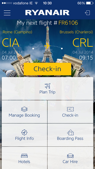 Le diverse funzioni dell'App Ryanair