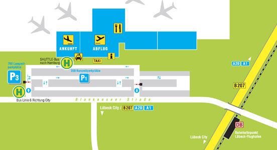 Aeroporto Lubecca Mappa