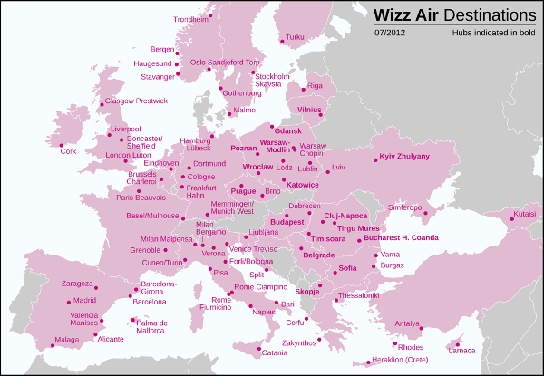 Destinazioni WizzAir