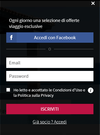Iscrizione Voyage Prive