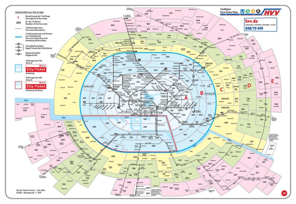Mappa Zone Mezzi Amburgo
